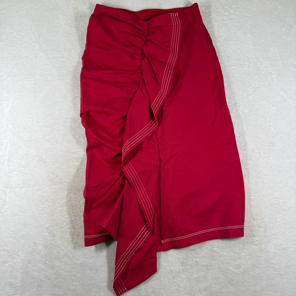Sportmax Code Red Ruffle Asymmetrical Midi Skirt Womens 2 71010292